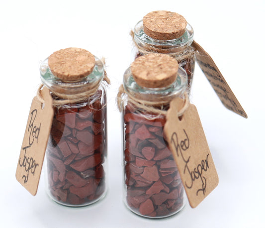 Red Jasper Crystal Chip Jar