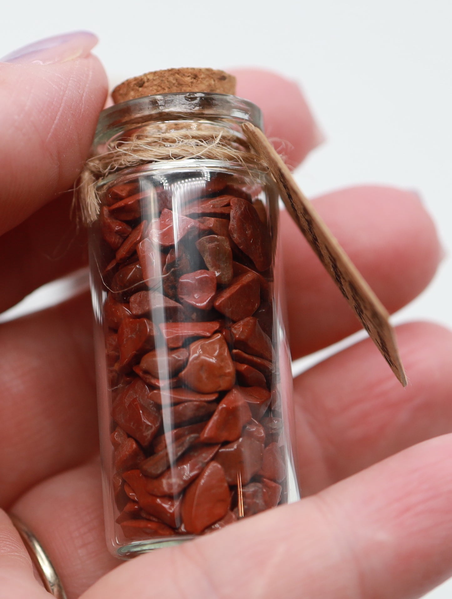 Red Jasper Crystal Chip Jar