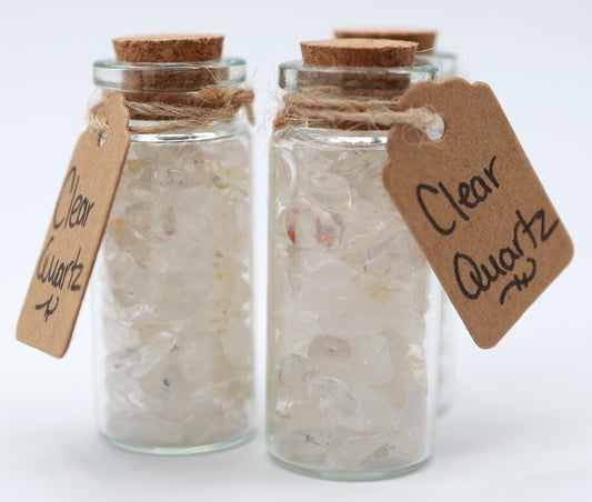 Clear Quartz Crystal Chip Jar